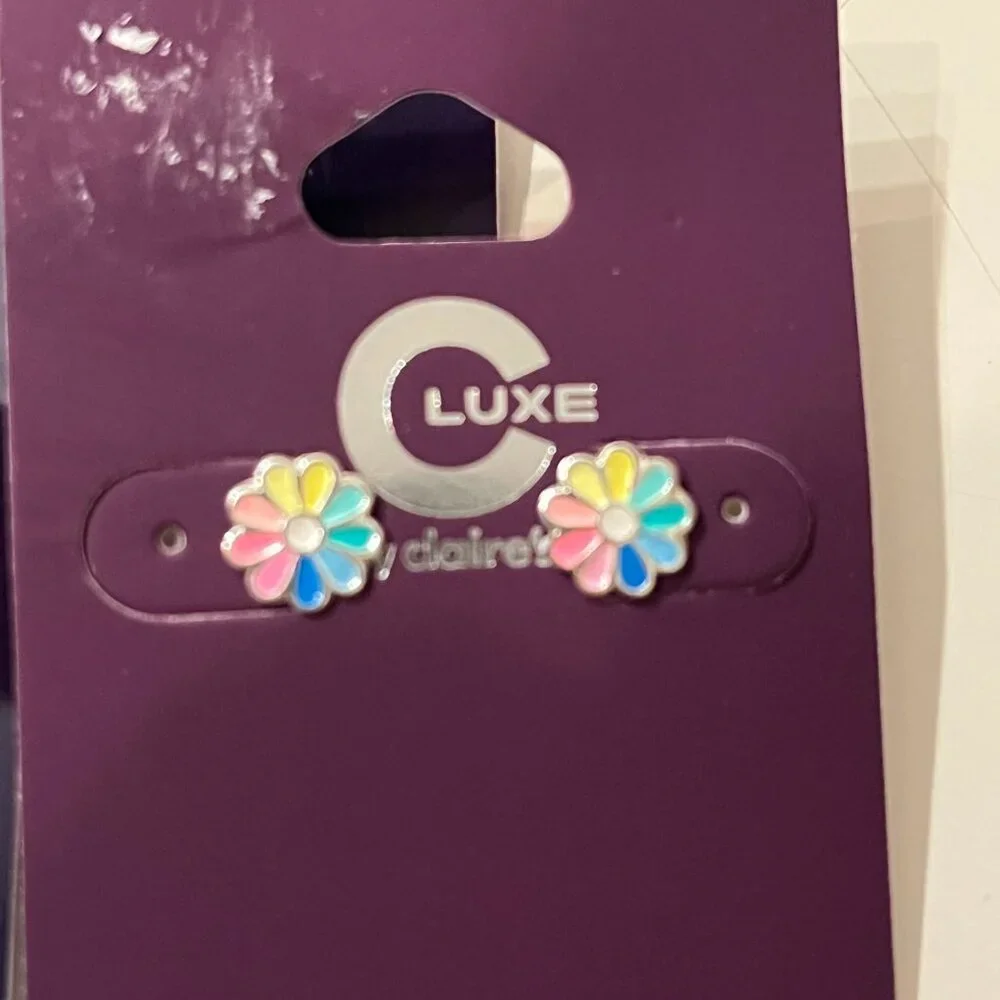Claire’s & Luxe by Claire’s‎ Stud Earrings Trio Unicorns, Flowers & Turtles! 🦄